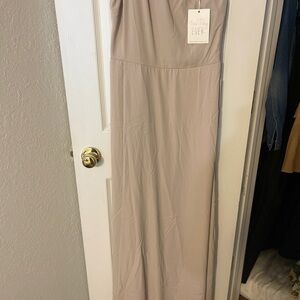 Show Me Your MuMu Tan Strapless Maxi Gown